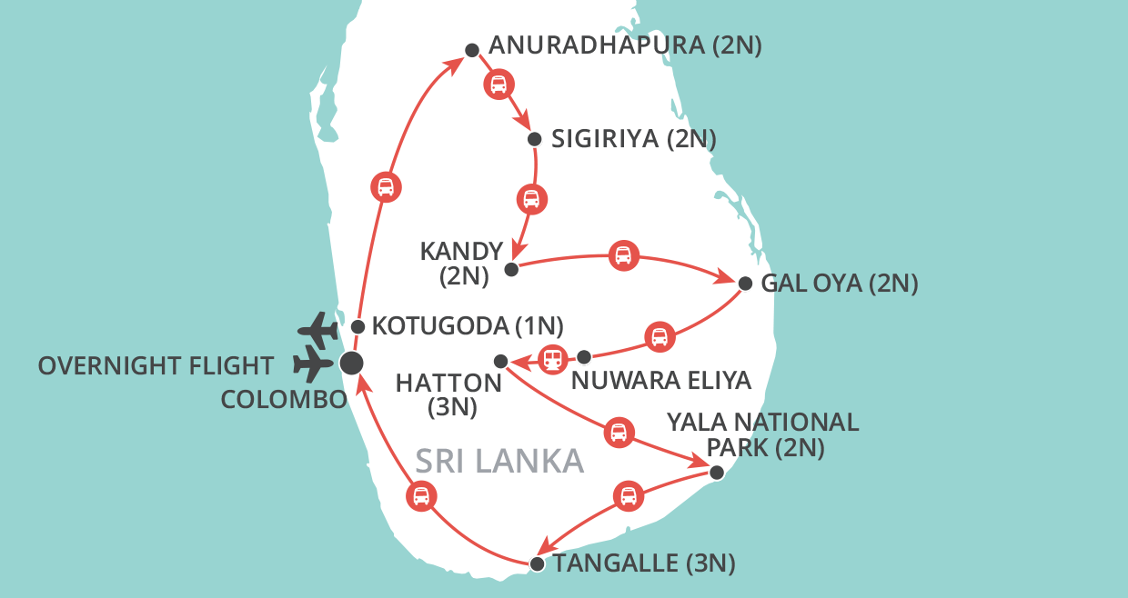 Sri Lankan Splendour map