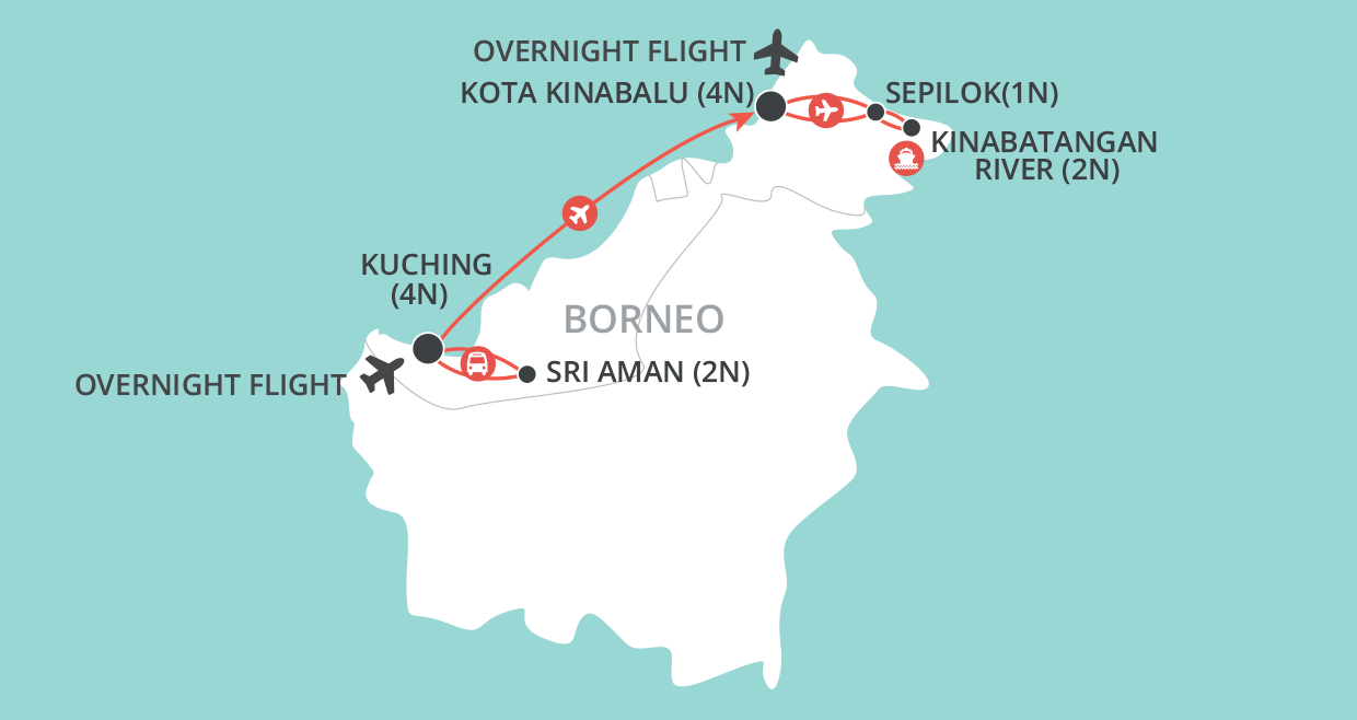 tourhub | Wendy Wu | Best of Borneo | Tour Map