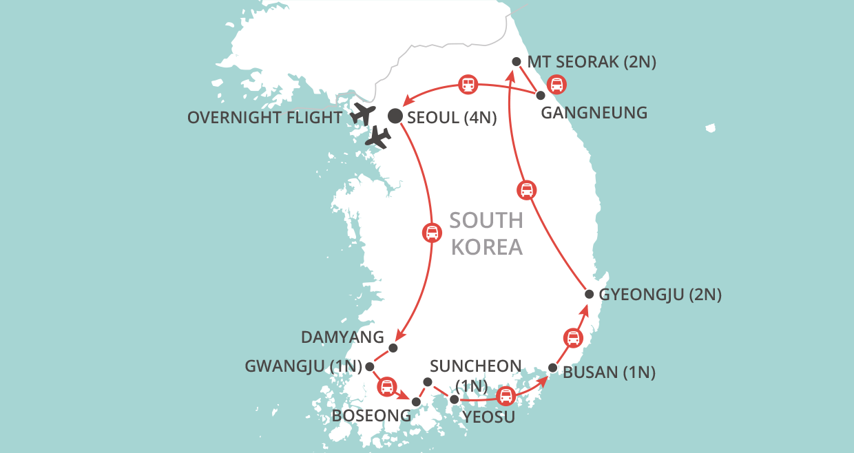 tourhub | Wendy Wu | Scenic South Korea | Tour Map