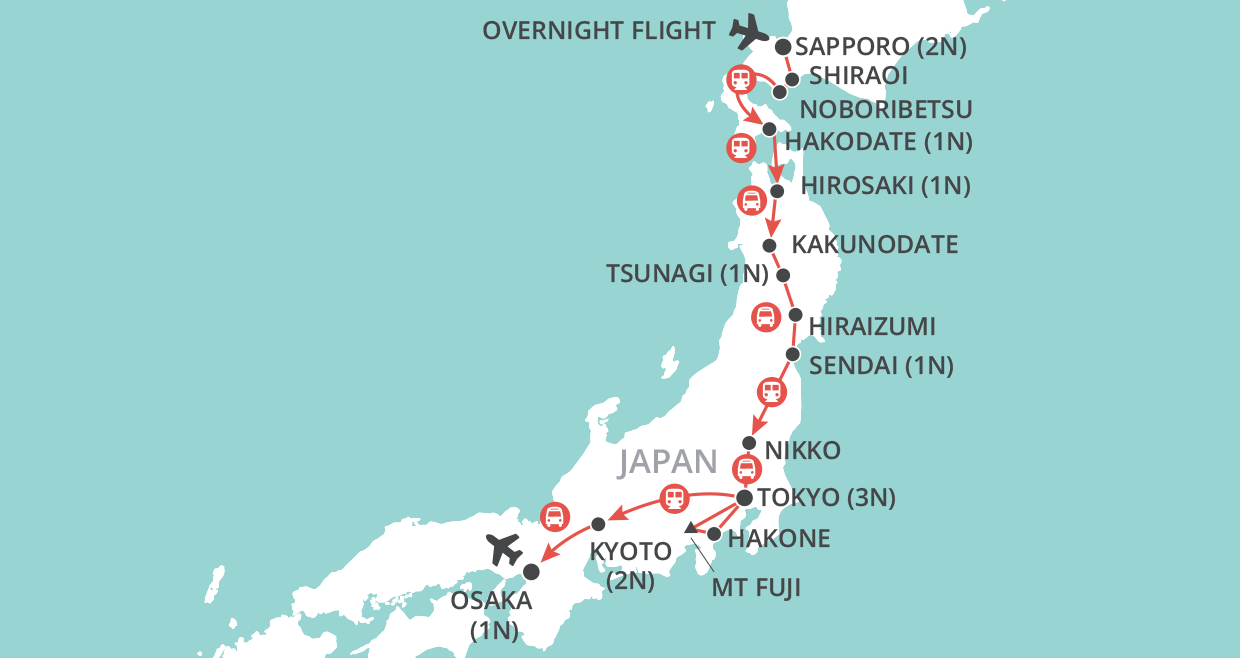 tourhub | Wendy Wu | Journey through Japan | Tour Map