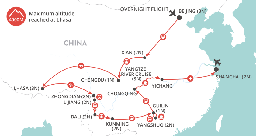 tourhub | Wendy Wu | Ultimate China | Tour Map