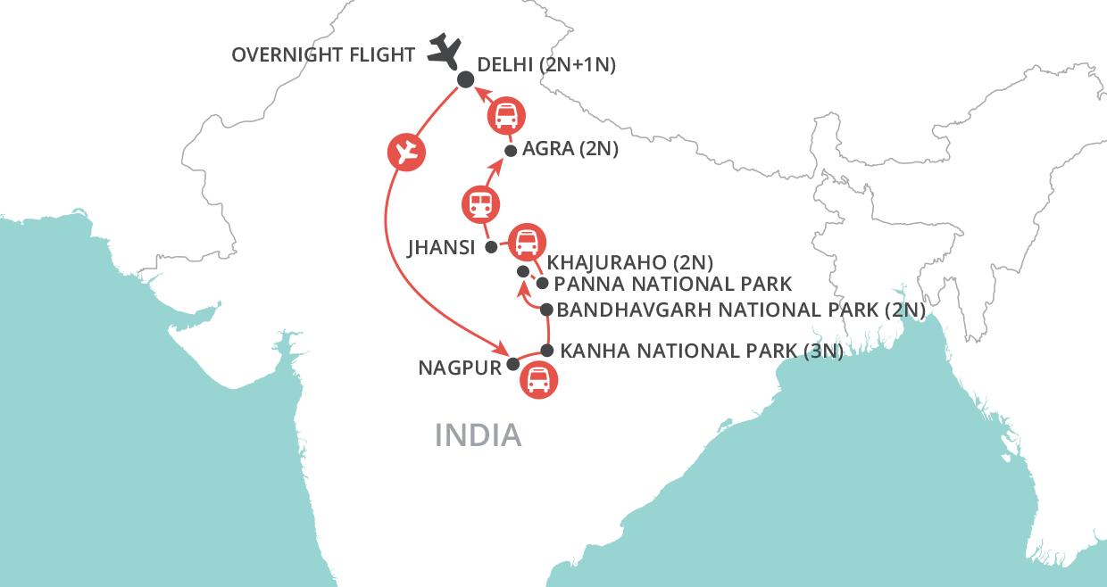 tourhub | Wendy Wu | Wildlife of India | Tour Map