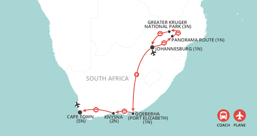 tourhub | Wendy Wu | Christmas in South Africa | Tour Map