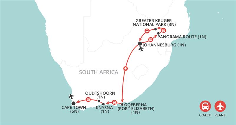 tourhub | Wendy Wu | Christmas in South Africa | Tour Map