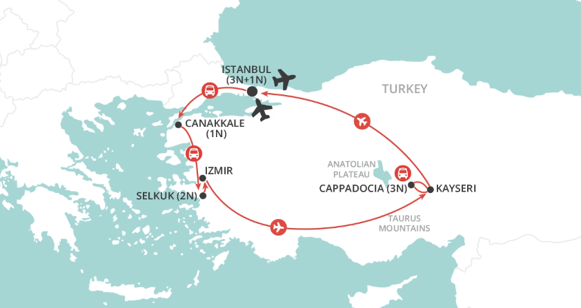 tourhub | Wendy Wu | Christmas in Turkey  | Tour Map