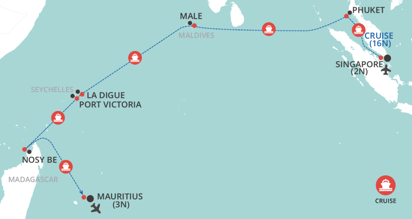 tourhub | Wendy Wu | Indian Ocean Explorer | Tour Map