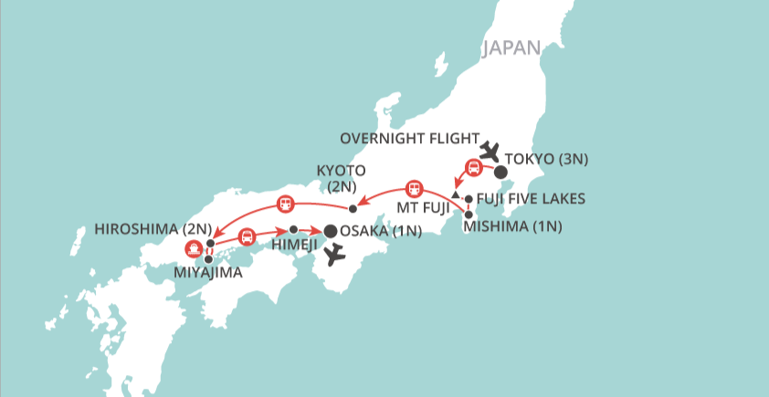 tourhub | Wendy Wu | Jewels of Japan | Tour Map