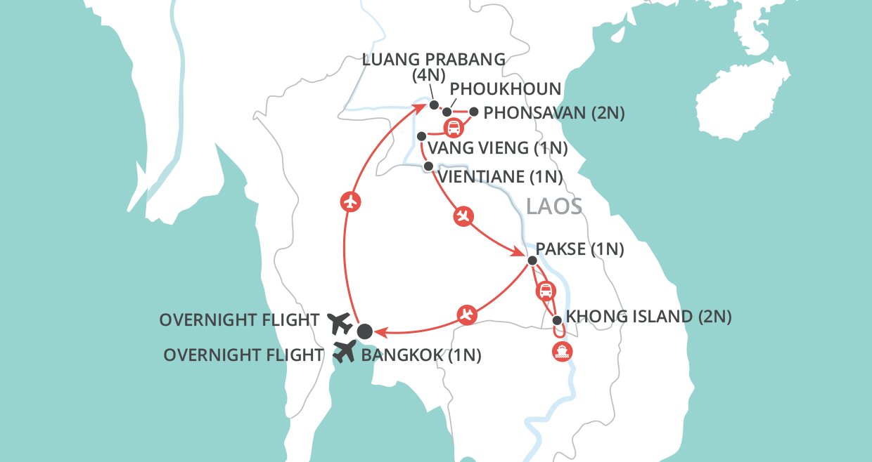 tourhub | Wendy Wu | Highlights of Laos | Tour Map