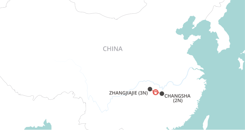 Zhangjiajie & Changsha map