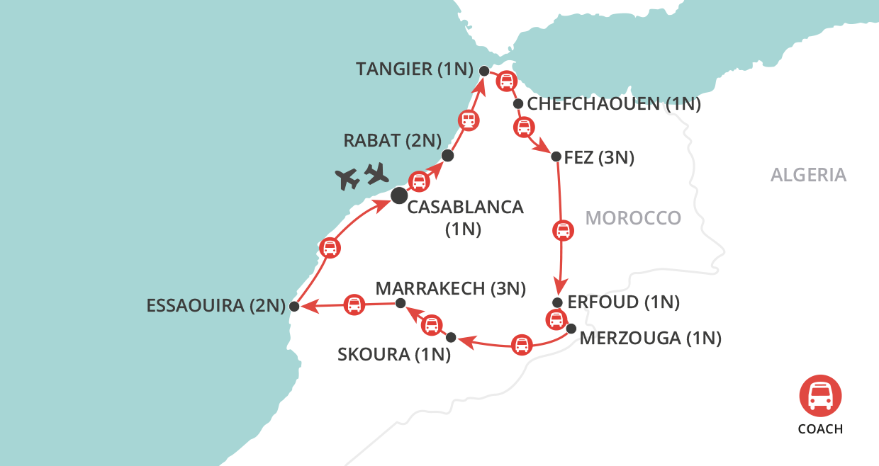 Moroccan Odyssey map
