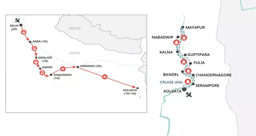 India & the Sacred Ganges  map