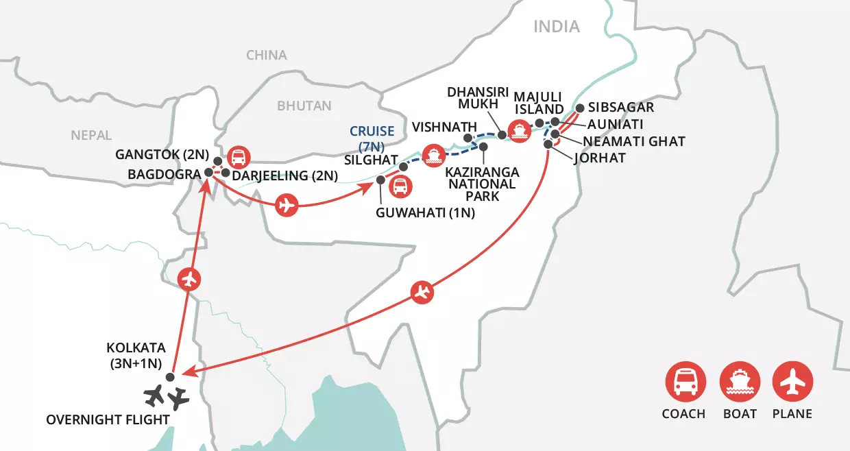 Beyond the Brahmaputra  map