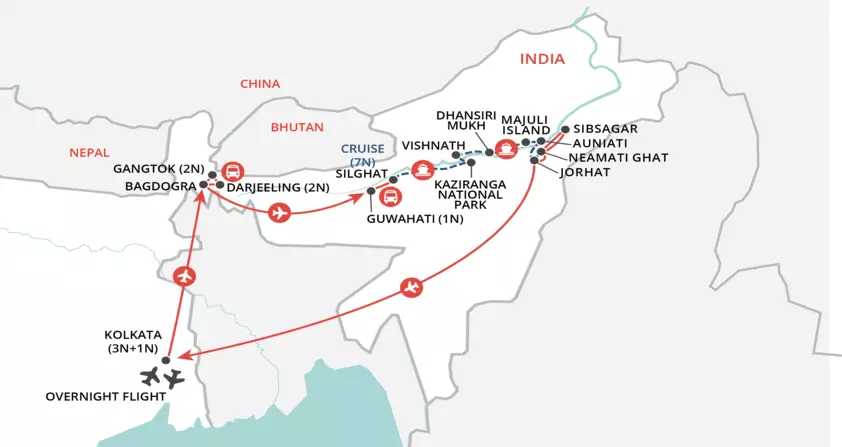 Beyond the Brahmaputra  map